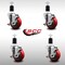 Service Caster 3.5'' SS Red Poly Swivel 1-1/2'' Expanding Stem Caster Set with Brake, 4PK SCC-SSEX20S3514-PPUB-RED-TLB-112-4 - alternate 2